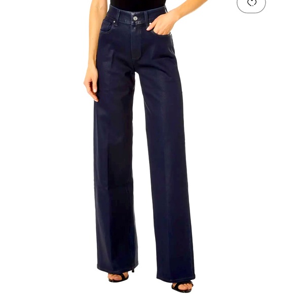 PAIGE Navy Flare & Wide Leg Jeans